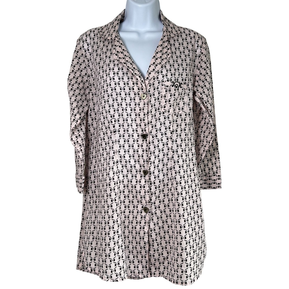 Betsey Johnson Womens‎ Bow Print Nightgown Sz M Sleepwear Pajama Dress